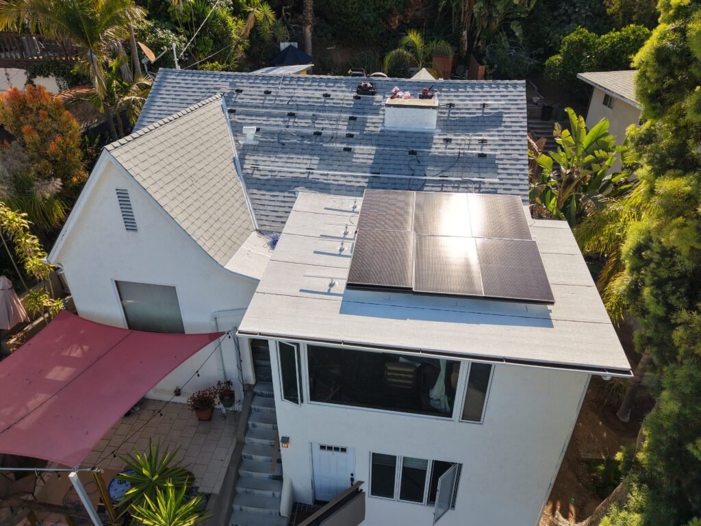 Solar panel removal and reinstall during residential roof replacement project in Southern California